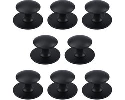 8 Stuks - Zelfklevende meubelgrepen - Kastknoppen - RVS - 3.7*3.7*2.4cm - Kast Knopjes - Ladekastdeurgreep - Ronde Deurgrepen - Deurknoppen voor Kasten - Meubelbeslag - Deurknopjes - Voor Kast, Lade, Dressoir, Kledingkast - Zwart