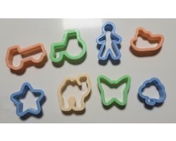 8 uitsteekvormen voor deeg, koekjes - pastel koekvormpjes - uitsteekvormpjes - stadsleven dorp voertuigen dieren city life : vlinder tractor man vrachtauto kameel boom boot ster - uitsteekvormpjes figuurtjes klei - bakken met kids