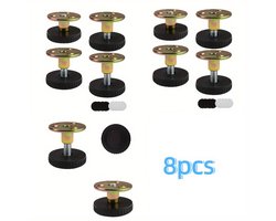 8 verstelbare meubelpoten, waarmee de hoogte met 27-40 mm kan worden verhoogd - gemaakt van koolstofstaal en ABS-kunststof, geschikt voor stoelen, tafels, kasten en banken; eenvoudig te installeren met schroeven of lijm; antislip en vochtbestendig.