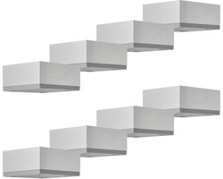 8 x meubelpoten MOTEL 65 x 65 mm hoogte 30 mm zilver-look geanodiseerd van SOTECH