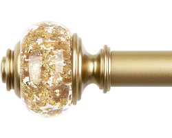 80-365 cm gouden uittrekbare gordijnroede met doorzichtige eindstukken voor woonkamer - slaapkamer - eetkamer