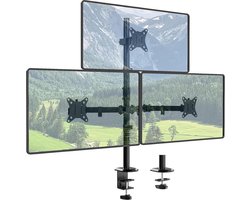 80 cm extra hoge monitorarm bureaubevestiging - volledig verstelbare monitorstandaard - 17-35 inch scherm - gewichtscapaciteit 10 kg per arm