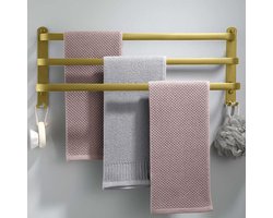 80 cm handdoekhouder zonder boren, handdoekhouder goud, handdoekhouder badkamer, handdoekhouder muur badkamer accessoires set, 80 cm handdoekhouder bar handdoekrek badkamer accessoires set