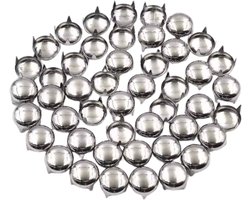 80 Kleding studs rond- 10 mm- zilverkleur - Charme Bijoux