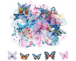 80 stuks doorzichtige vlinderstickers voor kinderen - schattige huisdiervlinder - knutselstickers - plakboeken laptop muur raam - 40 stijlen 3-5 cm Cool plate