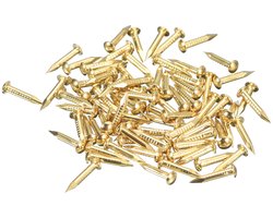 80 stuks kleine nagels, 1,5 mm x 10 mm (d x b), kleine messing nagels, hardware voor decoratieve dozen, doe-het-zelf, hout, woonaccessoires, messing-kleur