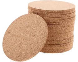 80 Stuks - Onderzetters - Ronde kurken onderzetters - 10*10*0.5cm - Onderleggers - Bruin - Geïsoleerde onderzetters - Hittebestendige onderzetters - Voor keuken, eettafel - Absorberend en Hittebestendig