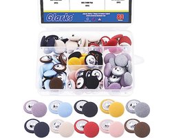 80 Stuks Stof Bedekte Knoppen Set in 10 Kleuren – Ideaal voor Naaien en Doe-Het-Zelf Projecten