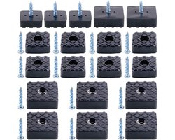 80-stuks Zwarte Meubelkussens 22 mm en 30 mm - Met Schroeven - Antislip Meubelpoten - Tafel Bureaustoel Bankpoot - Meubelbekers - Bescherming .