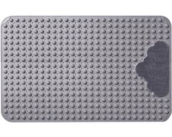 80 x 120 cm, grijze douchemat, antislip, pvc, massage, antislipmat, douche met zuignappen, badmat met afvoergaten, rechthoekige badmat, voor badkuip, douche, sauna's