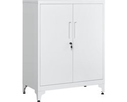 80 x 40 x 180 cm, Grijs, Opbergkast Archiefkast Kantoorkast Garagekast met Slot Metalen Opbergkast met 2 Verstelbare Planken Stevig en Duurzaam Modern en Eenvoudig Design voor Kantoor Studeerkamer Woonkamer Garage Documenten Dossiers Gereedschap