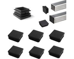 80 x 80 mm vierkante buis zwarte kunststof eindkap voor hekpalen - buisafdekking - buisstoel glijinzetstuk - afwerking - zware buispalen - 6 stuks