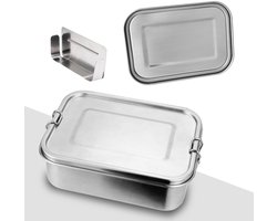 800ML Lunchbox RVS - 304 RVS Vershoudbakjes Set - Broodtrommel - Luchtdichte & Lekvrije Meal Prep Bakjes - Vriezer- Vaatwasmachinebestendig - BPA-Vrij