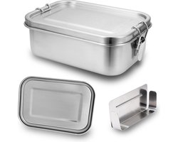 800ml Lunchbox RVS Take a Break Broodtrommel - incl. divider - Roestvrij Staal - Brooddoos met Losse Compartimenten - Bento Box -lunchbox thermische container