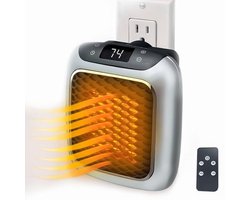 800W slimme keramische ventilatorkachel, elektrische kachel met stopcontact, mini elektrische ventilatorkachel met afstandsbediening voor slaapkamer, kantoor en woonkamer