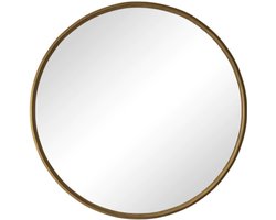 80CM bronzen ronde spiegel, badkamerspiegel voor aan de muur, ronde wandspiegel met metalen frame, voor aan de muur, woonkamer, slaapkamer, kaptafel, entree, gang