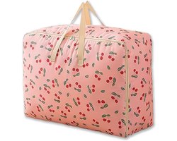 84L Grote Bewegende Opbergtas Met Ritsen - Zakken Voor Verhuizing - Beddengoed Onderbed Opslag - Voor Dekbed, Wasgoed, Kleding (Kers)