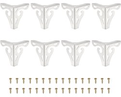 8cm Hollow Furniture Legs - Set van 8 - Moderne Metalen Driehoekige Sofa Poten - Vervangende Poten voor Meubel - Kast - Dressoir - Tafel - Stoel - Ottoman - Boekenkast - Kledingkast - Zilver