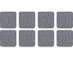 8x Onderzetter - grijs - vilt - 10 x 10 cm - voor glazen - voor op tafel - warmtebestendig