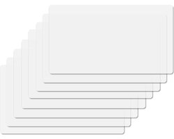 8x Placemats, afwasbaar, transparant, melkachtig wit, afwasbaar, kunststof, placemats, tafelonderzetters, antislip, hittebestendig, waterdicht, plastic, voor eettafel