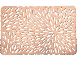 8x Rechthoekige placemats glanzend koper 29 x 44 cm - Zeller Tafeldecoratie - Borden onderleggers van kunststof