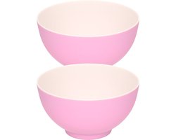 8x stuks onbreekbare kunststof/melamine roze dessert schaaltje Dia 14 x H 7.5 cm voor outdoor/camping/picknick/strand