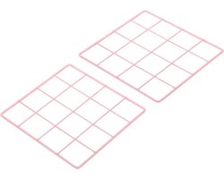 8"x8" Wire Grid Panel - 2 Pieces - Sign Photo Memo Display Grid Panels - Hanging Organizer - Wanddecoratie voor Thuis en Kantoor - Bruiloft - Roze