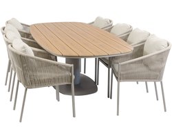 9-delige tuinset | 8 Elvira tuinstoelen (Camel) | Tuintafel Tower 260cm (Camel)
