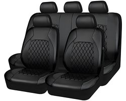 9-delige universele autostoelhoes set - PU leder bekleding - complete bescherming voor voor- en achterbank - luchtbag compatibel - eenvoudig te installeren