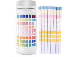 9-in-1 Watertester - Aquarium teststrips - 100 Teststrips - Zwembad test strips - Zwembadonderhoud - Zwemwater - Waterkwaliteit - Waterwaarden - voor testen van ijzer, koper, nitraat, nitriet, chloor, hardheid, alkaliteit, carbonaat en pH