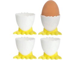 9 stuks - Eierdopjes - Eierhouder - Eierrek - PP materiaal - Tafel- en keukenartikelen - Voor het bewaren van eieren - Wit