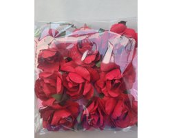 9 stuks nep rozen – kunstbloemen voor decoratie – rood