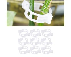 9-stuks Plantenklemmen - Plantenondersteuningsklemmen - Tuinplantenklemmen - Plantenondersteuningen voor buiten - Geschikt voor het ondersteunen van tomatenranken, groenteplanten en tuinbloemen - Transparant