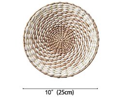 9 stuks -Wandmand - Geweven Muur Mand - Geweven wanddecoratie - Handgemaakt zeegras - Rotan - Rustieke wandkunst - Woonkamer - Slaapkamer - Natuurlijke kleur