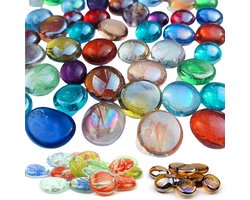 90 Stuks Gekleurde Mosquito Steentjes, Decoratieve Glazen Nuggets voor Aquariums en DIY Projecten, Kleurige Glazen Ballen en Decoratie Steentjes