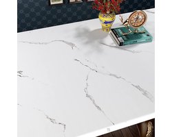 90 x 500 cm plakfolie, meubelfolie, wit, marmer, zelfklevende folie voor meubels, werkblad, keuken, tafelblad, krasbestendige marmerfolie, mat meubelfolie, marmerlook, keukenfolie