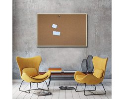 90 x 60 cm Kurk-Board Prik-Bord dik Grenen Frame Prikbord | Gemaakt in de EU | Perfect voor Kantoor, School, Slaapkamer en Thuis