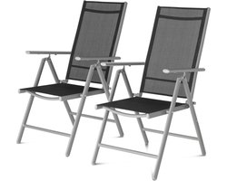 909 OUTDOOR Tuinstoelen Set van 2 - Inklapbaar - Verstelbaar - Aluminium & Textileen - 69x56x106 cm
