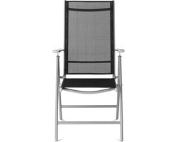 909 Outdoor - Tuinstoelen - Set van 2 - Verstelbare Rugleuning - Inklapbaar - Zitstoelen - Aluminium en Textileen - 69 x 56 x 106 cm