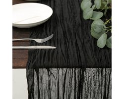 90x180cm Chiffon Table Runner - Pleated Tablecloth - Bohemian Country Style Table Decoration - Burlap Tablecloth - Home Decoration - Suitable for Festivals, Parties