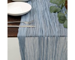 90x180cm Chiffon Table Runner - Pleated Tablecloth - Bohemian Country Style Table Decoration - Burlap Tablecloth - Home Decoration - Suitable for Festivals, Parties