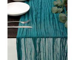 90x180cm Chiffon Table Runner - Pleated Tablecloth - Bohemian Country Style Table Decoration - Burlap Tablecloth - Home Decoration - Suitable for Festivals, Parties