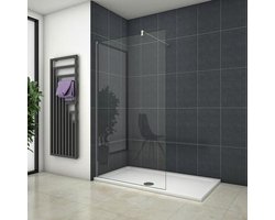 90x200cm vrijstaande inloopdouche,8mm helder veiligdheidsglas nano easyclean antikalk,140cm stabilisator