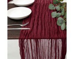 90x300cm Chiffon Table Runner - Pleated Tablecloth - Bohemian Country Style Table Decoration - Burlap Tablecloth - Home Decoration - Suitable for Festivals, Parties