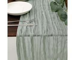 90x400cm Chiffon Table Runner - Pleated Tablecloth - Bohemian Country Style Table Decoration - Burlap Tablecloth - Home Decoration - Suitable for Festivals, Parties