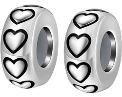 925 Sterling Zilver 2 Stks Rubber Spacer Stopper Bead Voor DIY Armbanden, Rubber, Geen edelsteen