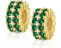 925 sterling zilveren stoppers bedels voor armband met rubberen clip design kleuren stopper bedels voor Bead Charm armband hanger spacer (2 stuks)