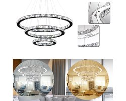 96W LED kristal design hanglamp plafondlamp hanglamp dimbaar kroonluchter hanglamp in hoogte verstelbaar kroonluchter kroonluchter eetkamer woonkamer modern drie ringen