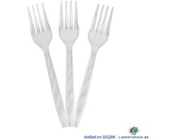 96x Herbruikbare Vork 160mm PP Transparant