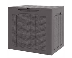 97L Opbergbox voor buiten met verzonken handgrepen - Waterdichte opbergkist voor buiten 56 x 41 x 50 cm - Bruin